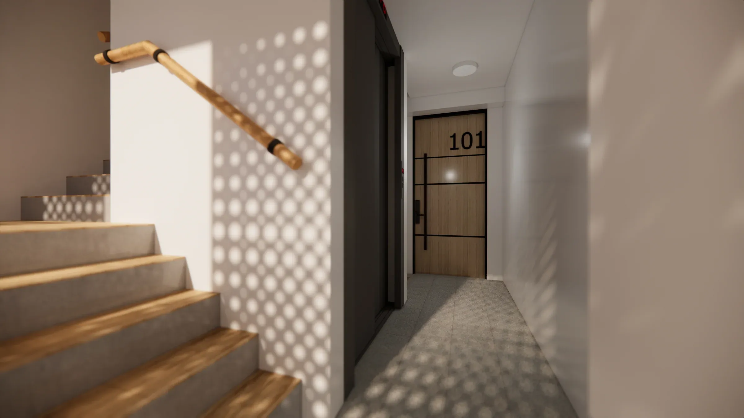 Multifamiliar Los Olivos · Vista 71. Departamentos por nivel · Visualización 3D