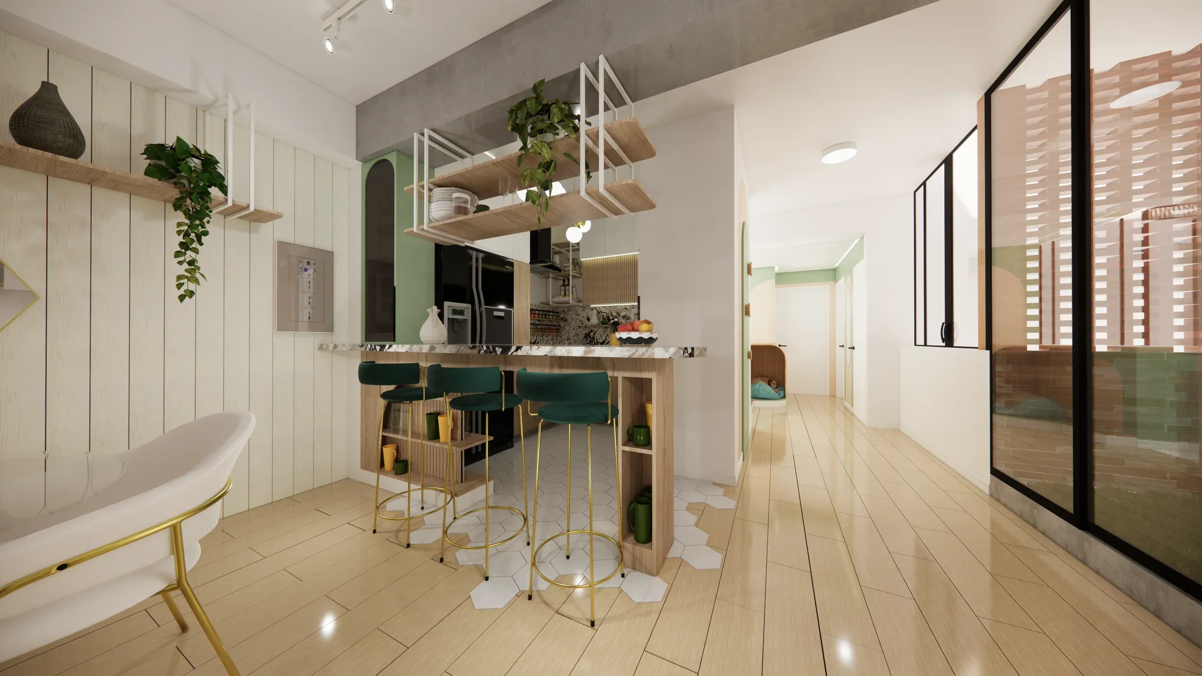 Multifamiliar Los Olivos · Vista 40. Departamentos por nivel · Visualización 3D