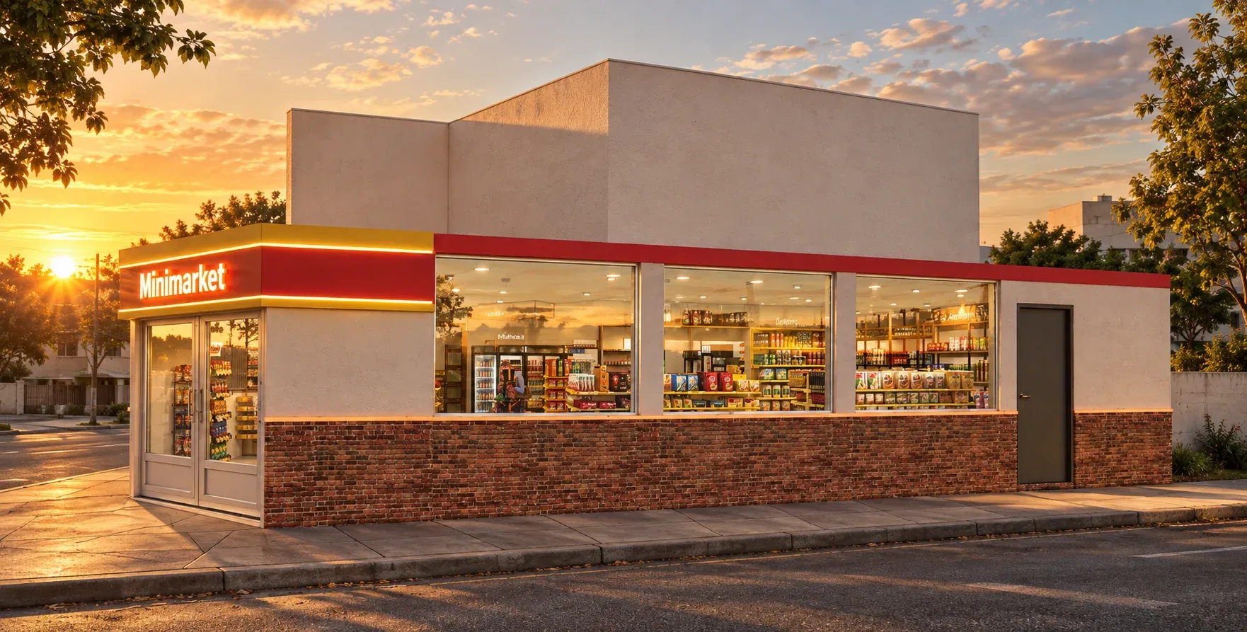 Minimarket Ali Xpres · Vista 32. Layout comercial, góndolas y exhibición