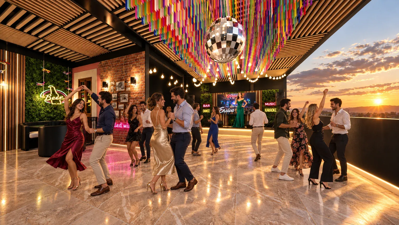 Terraza bar · Vista 13. Propuesta de azotea social y karaoke